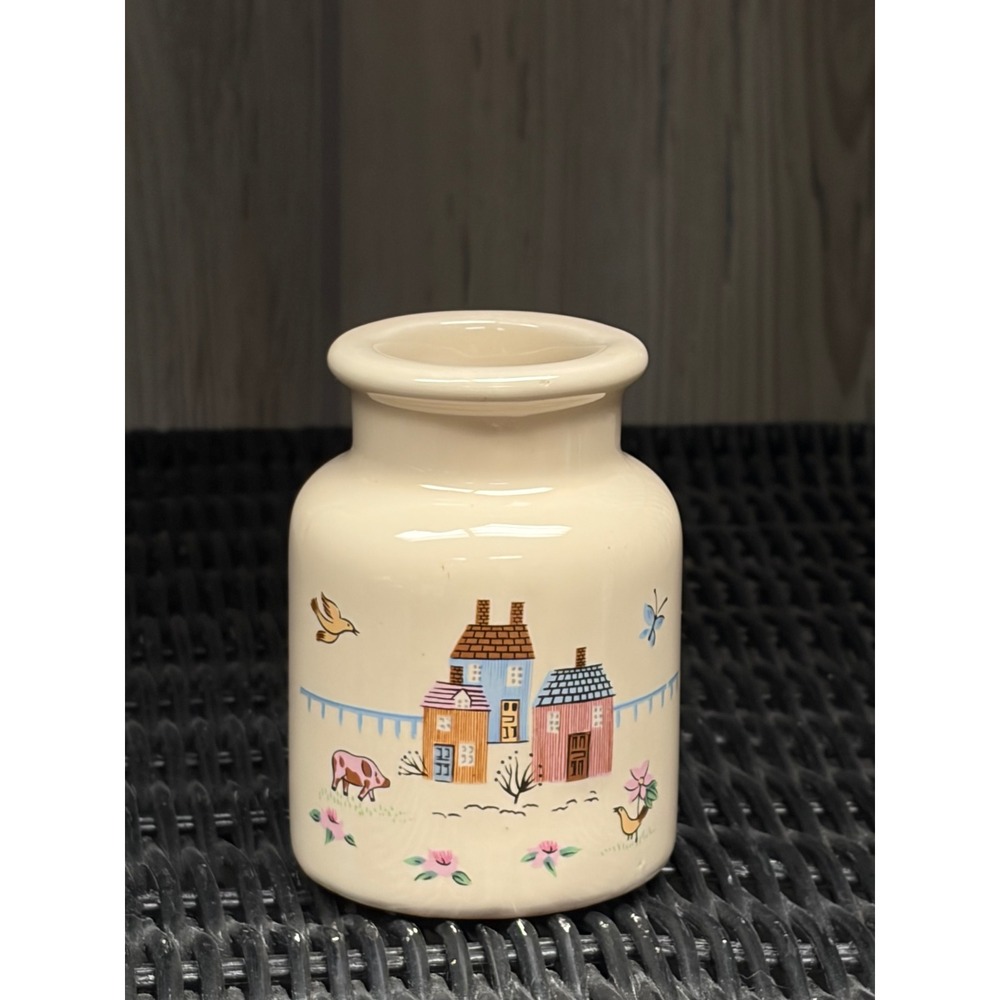 Vintage International Heartland Ceramic Miniature Toothpick Holder Cream